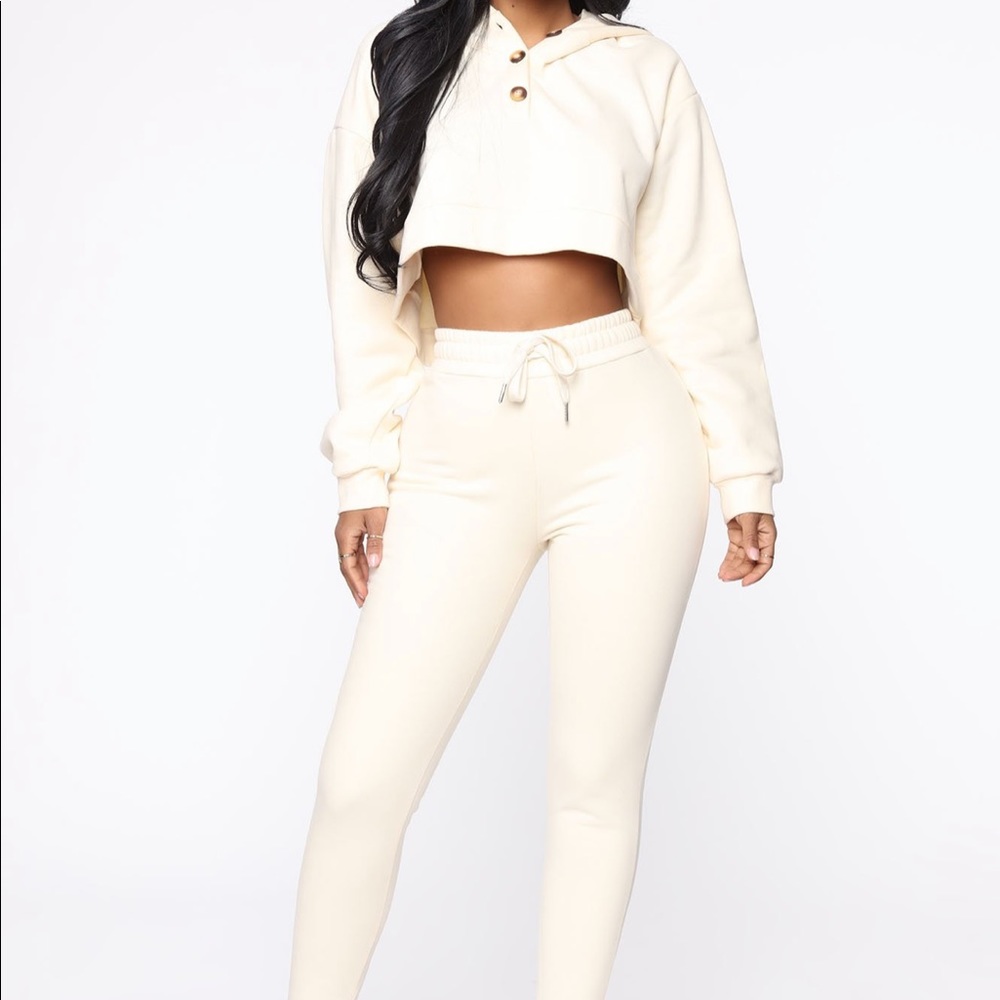Fashion Nova cropped hooded sweatshirt set